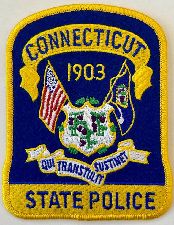 CONNECTICUT STATE POLICE SHOULDER PATCH - SEW ON.